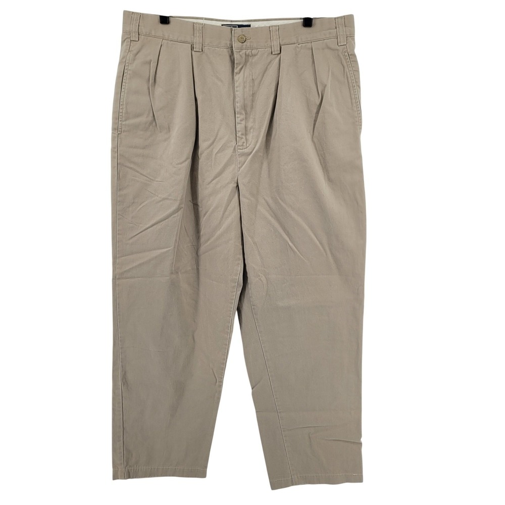Polo by Ralph Lauren‎ Andrew Pants Mens 38x30 Khaki Pleated Tall Cotton